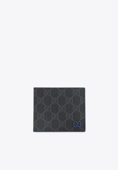 Gucci Gg Supreme Bi-fold Wallet In Black