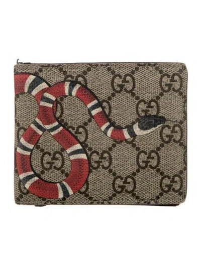 Pre-owned Gucci Gg Supreme Bifold Wallet In Neutral
