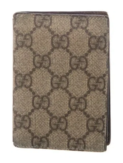 Pre-owned Gucci Gg Supreme Bifold Wallet In Neutrals