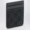 Gucci Gg Supreme Black/grey Fabric Card Holder
