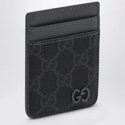 Gucci Gg Supreme Black/grey Fabric Card Holder