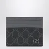 Gucci Two-tone Gg Canvas Cardholder In Black