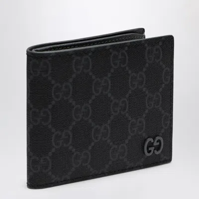 Gucci Gg Bi-fold Wallet With Grey Interior In Black
