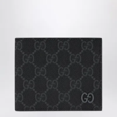 Gucci Gg Supreme Black/grey Fabric Wallet