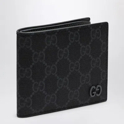 Gucci Gg Supreme Black\/grey Fabric Wallet