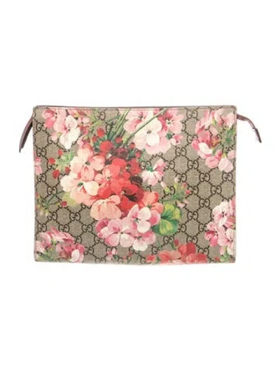 Pre-owned Gucci Gg Supreme Blooms Clutch In Multi