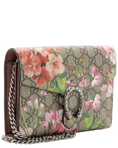 Gucci Gg Supreme Blooms Dionysus Chain Wallet (authentic Pre-loved) In Multi