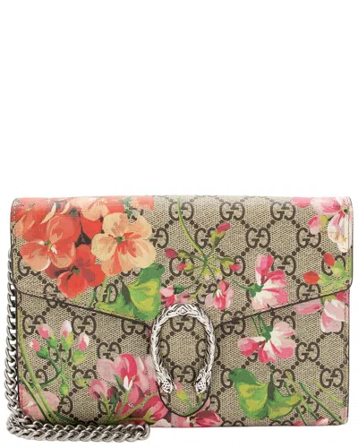 Gucci Gg Supreme Blooms Dionysus Chain Wallet (authentic Pre-loved) In Multi