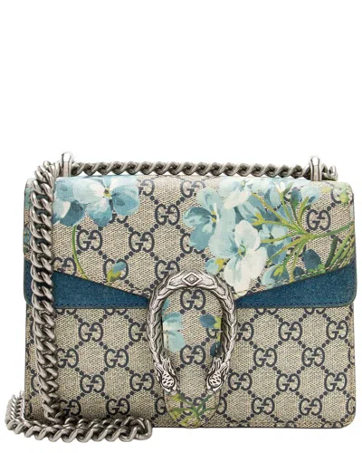Gucci Gg Supreme Blooms Dionysus Small Shoulder Bag (authentic Pre-loved) In Gray