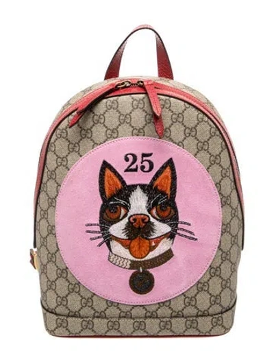Pre-owned Gucci Gg Supreme Bosco Backpack In Neutral