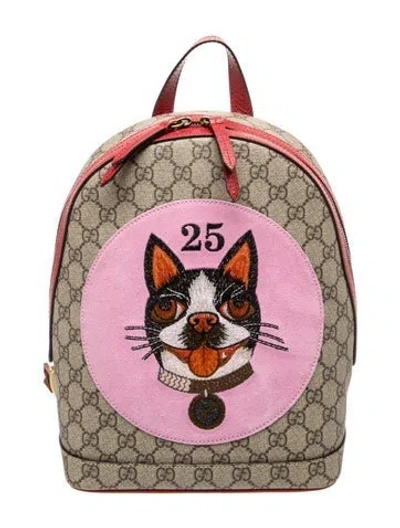 Pre-owned Gucci Gg Supreme Bosco Backpack In Neutrals