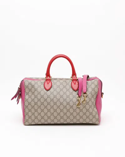 Gucci Gg Supreme Boston Bag In Sand