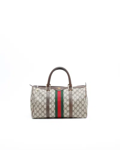 Gucci Gg Supreme Boston Bag In Neutral