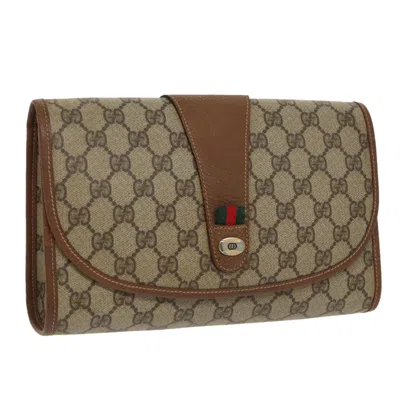 Pre-owned Gucci Gg Supreme Brown Canvas Clutch Bag ()