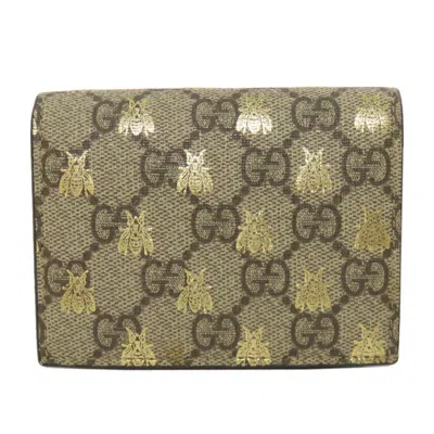 Pre-owned Gucci Gg Supreme Brown Gg Supreme Wallet (bi-fold) ()