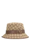 Gucci Gg Cotton Blend Canvas Bucket Hat In Brown