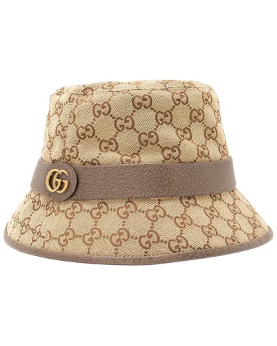 Gucci Gg Supreme Bucket Hat (authentic Pre-loved) In Brown