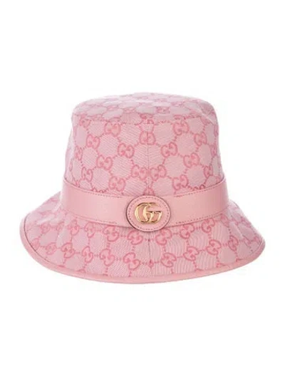 Pre-owned Gucci Gg Supreme Bucket Hat In Pink