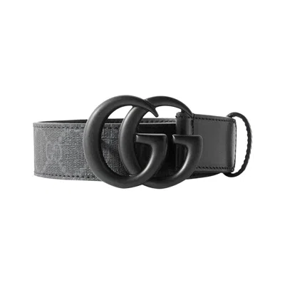 Pre-owned Gucci Gg Supreme Buckle Belt 'black' | Men's Size 75