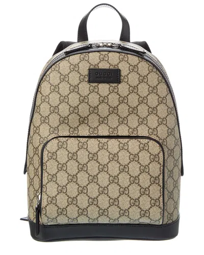 Gucci Gg Supreme Canvas & Leather Backpack