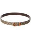 Gucci Gg Supreme Canvas & Leather Belt