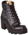 Gucci Gg Supreme Canvas & Leather Bootie In Black