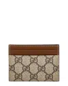 Gucci Gg Supreme Canvas & Leather Card Case