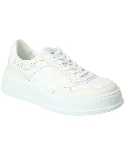 Gucci Gg Fabric And Leather Sneakers In White