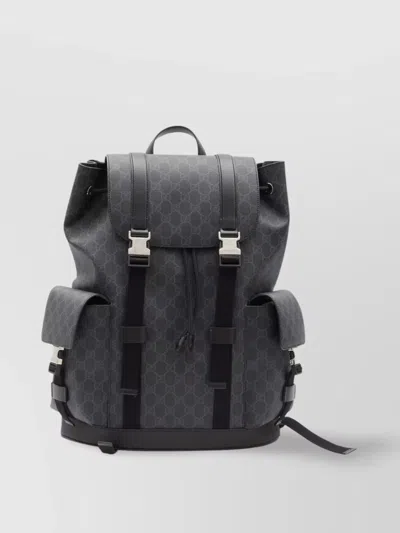 Gucci Gg Supreme Canvas Backpack In Black