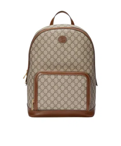 Gucci Gg Supreme Canvas Backpack In Nude