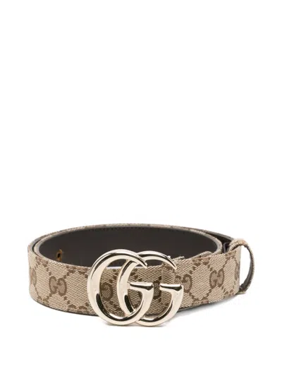 Pre-owned Gucci Gg Supreme Canvas Belt In Neutrals