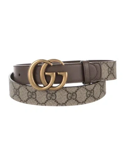 Pre-owned Gucci Gg Supreme Canvas Belt W/ Tags In Neutral