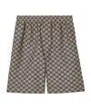 Gucci Beige Bermuda Shorts With Elastic Waistband In Linen Man In Gray