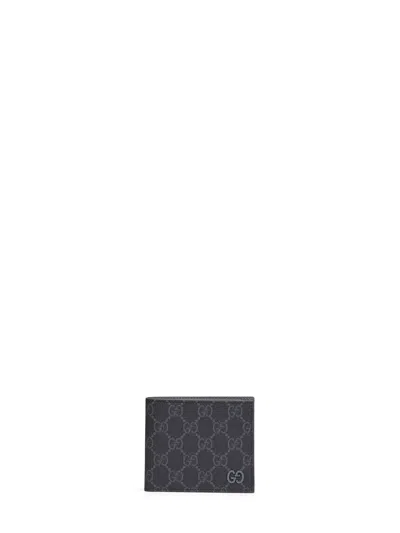 Gucci Gg Supreme Canvas Bi-fold Wallet In Gray