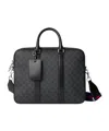 Gucci Gg Supreme Canvas Briefcase In Black