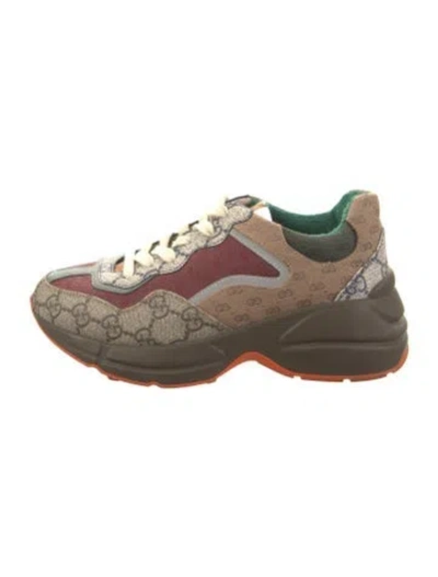 Pre-owned Gucci Gg Supreme Canvas Chunky Sneakers In Neutral