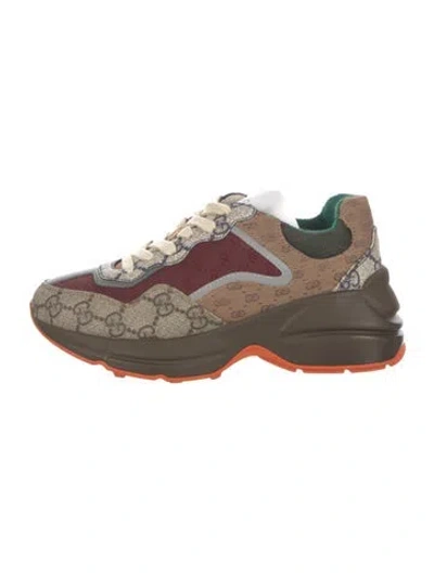 Pre-owned Gucci Gg Supreme Canvas Chunky Sneakers W/ Tags In Neutrals