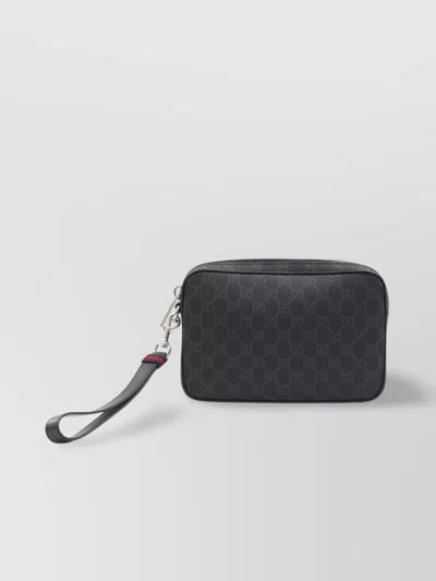 Gucci Gg Supreme Canvas Clutch Bag In Black