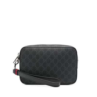 Gucci Gg Supreme Canvas Clutch Bag In Black