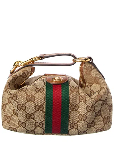 Gucci Gg Supreme Canvas Clutch In Brown