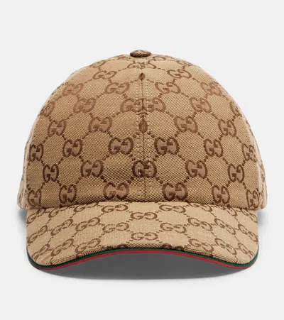 Gucci Gg Supreme Canvas Cotton-blend Baseball Cap In Brown