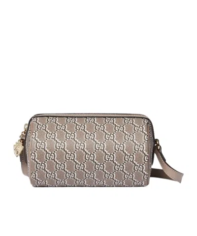 Gucci Gg Supreme Canvas Cylindrical Shoulder Bag In Nude