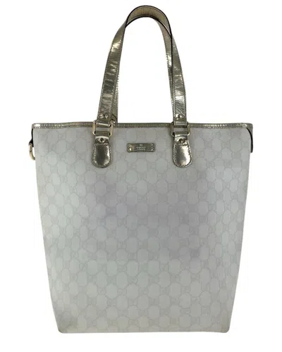Gucci Gg Supreme Canvas Enamel Tote Shoulder Bag (authentic Pre-loved) In Gray
