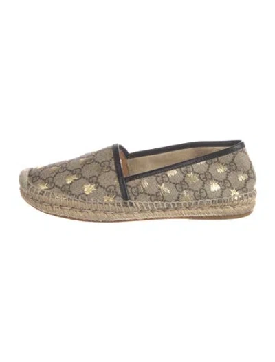 Pre-owned Gucci Gg Supreme Canvas Espadrilles In Brown