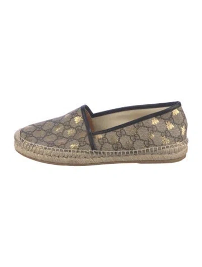Pre-owned Gucci Gg Supreme Canvas Espadrilles In Brown