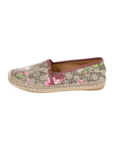 Pre-owned Gucci Gg Supreme Canvas Espadrilles In Brown