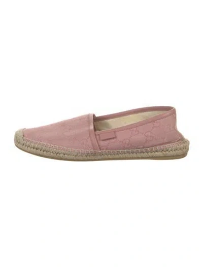 Pre-owned Gucci Gg Supreme Canvas Espadrilles In Pink