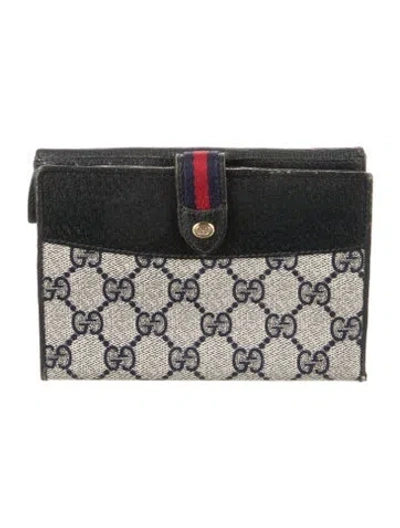 Pre-owned Gucci Gg Supreme Canvas French Purse In Multi