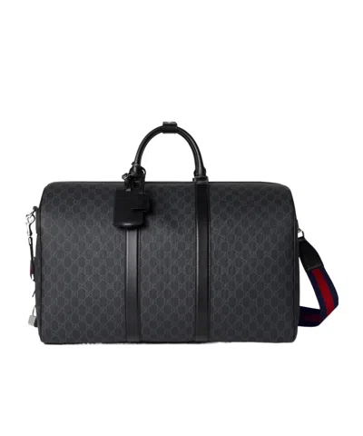 Gucci Gg Supreme Canvas Holdall In Black