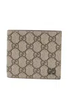 Gucci Gg Supreme-canvas Leather Wallet In Gray